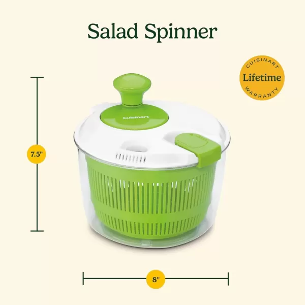 imageCuisinart Large Spin Stop Salad Spinner Wash Spin ampamp Dry Salad Greens Fruits ampamp Vegetables 5qt CTG00SAS13 Qt