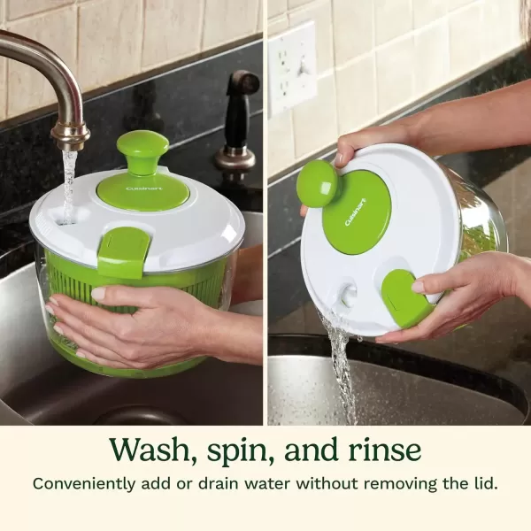 imageCuisinart Large Spin Stop Salad Spinner Wash Spin ampamp Dry Salad Greens Fruits ampamp Vegetables 5qt CTG00SAS13 Qt