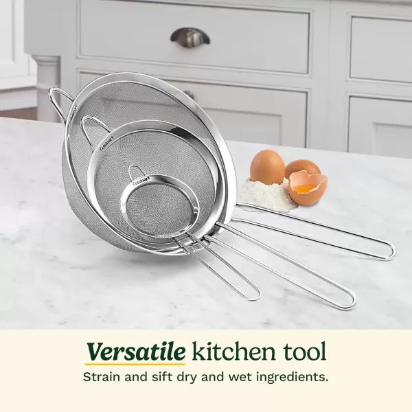 imageCuisinart Mesh Strainers 3 Count Pack of 1 Set CTG003MS SilverStrainers