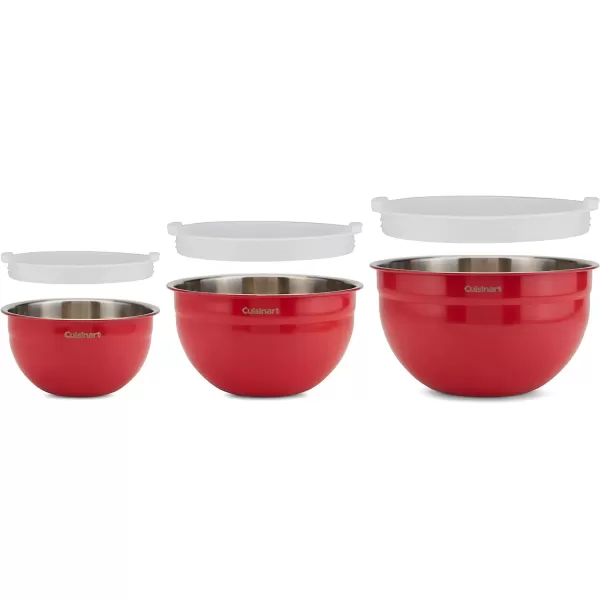 imageCuisinart Mixing Bowl Set Stainless Steel 3Piece CTG00SMBRed
