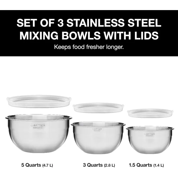 imageCuisinart Mixing Bowl Set Stainless Steel 3Piece CTG00SMBStainless Steel