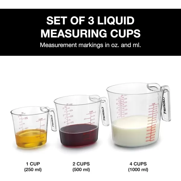 imageCuisinart Nesting Liquid Measuring Cups Clear 3Piece CTG003MC