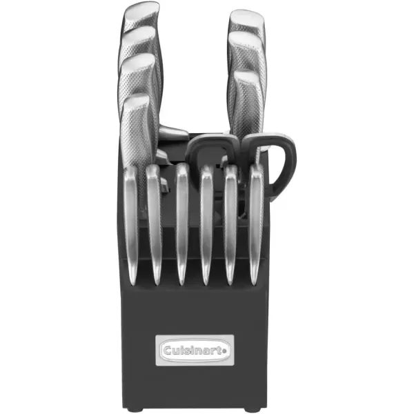 imageCUISINART Block Knife Set 17pc Cutlery Knife Set with Steel Blades for Precise Cutting Lightweight Stainless Steel Durable ampamp Dishwasher Safe C77SS17P15Piece