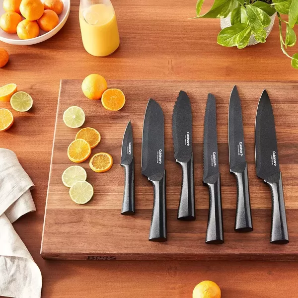 imageCUISINART Cutlery Knife Set 12pc Metallic Cutlery Knife Set with Blade Guard  Lightweight Stainless Steel Durable ampamp Dishwasher Safe C5512PMBBlack