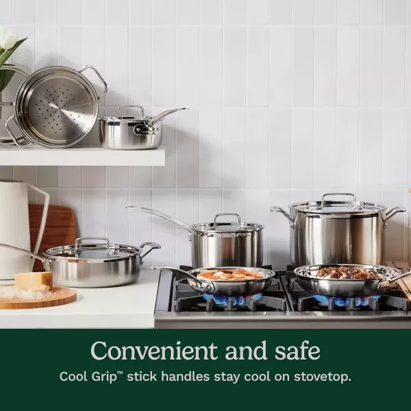 imageCuisinart 12 Piece Cookware Set MultiClad Pro Triple Ply Silver MCP12N12Piece