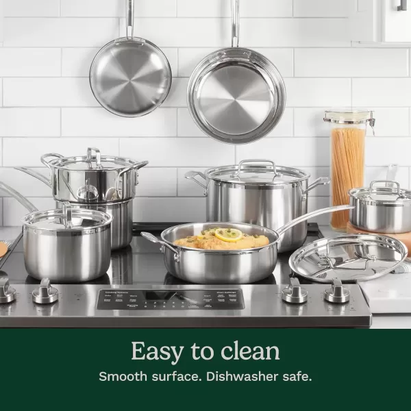 imageCuisinart 12 Piece Cookware Set MultiClad Pro Triple Ply Silver MCP12N12Piece