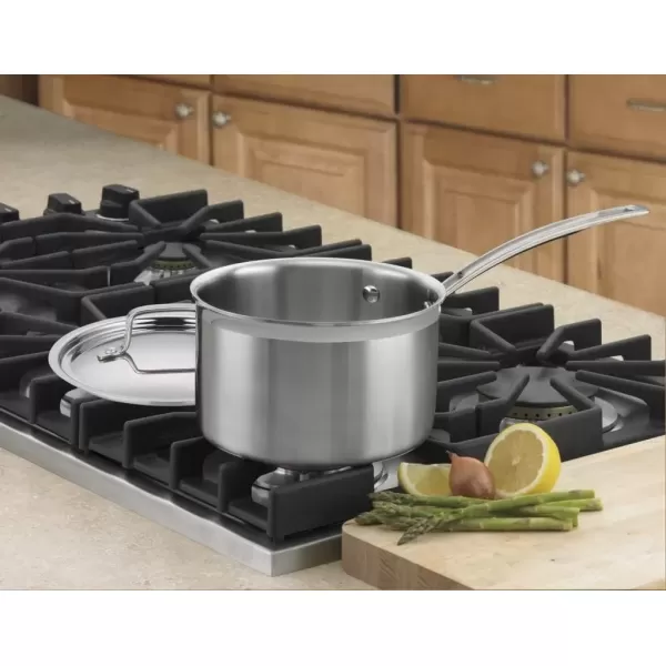 imageCuisinart 4Quart Skillet Stainless Steel Cookware Multiclad Pro Triple Ply Saucepan wCover MCP19420NSaucepan wCover