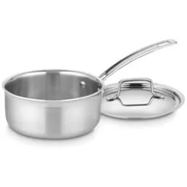 imageCuisinart 4Quart Skillet Stainless Steel Cookware Multiclad Pro Triple Ply Saucepan wCover MCP19420NSilver