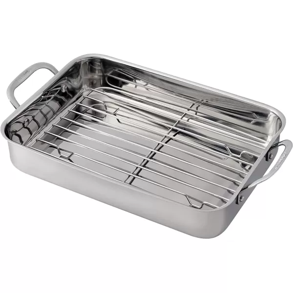 imageCuisinart 711714RR 14Inch ChefsClassic CookwareCollection Lasagna Pan wStainless Roasting Rack Stainless SteelStainless Steel