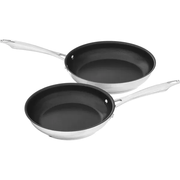 imageCuisinart 8913 13Piece Cookware Set ProfessionalSeries Stainless SteelNonStick Skillets