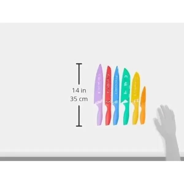 imageCuisinart C5512PR1 12Piece Printed Color Knife Set with Blade Guards Multicolored