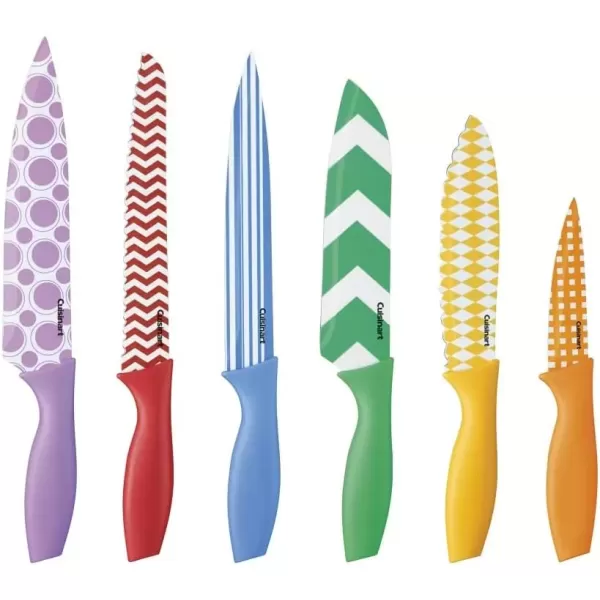 imageCuisinart C5512PR1 12Piece Printed Color Knife Set with Blade Guards Multicolored