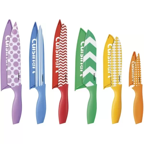imageCuisinart C5512PR1 12Piece Printed Color Knife Set with Blade Guards Multicolored