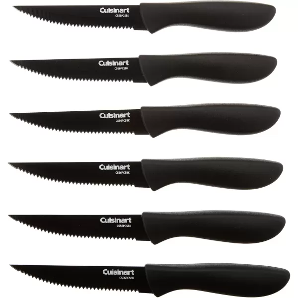 imageCuisinart C556PCSBK Advantage Color Collection 6Piece Ceramic Coated Steak Knife Set BlackBlack
