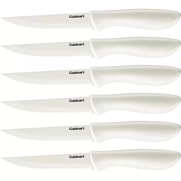 imageCuisinart C556PCSBK Advantage Color Collection 6Piece Ceramic Coated Steak Knife Set BlackWhite
