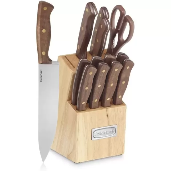 imageCuisinart C55W14PCB Advantage Cutlery 14Piece Triple Rivet Walnut Knife Block Set