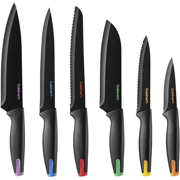 imageCuisinart C77NS7P Classic Nonstick Edge Collection 7Piece Cutlery Knife Set with Acrylic Stand Black7Piece