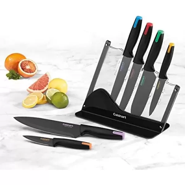imageCuisinart C77NS7P Classic Nonstick Edge Collection 7Piece Cutlery Knife Set with Acrylic Stand Black7Piece