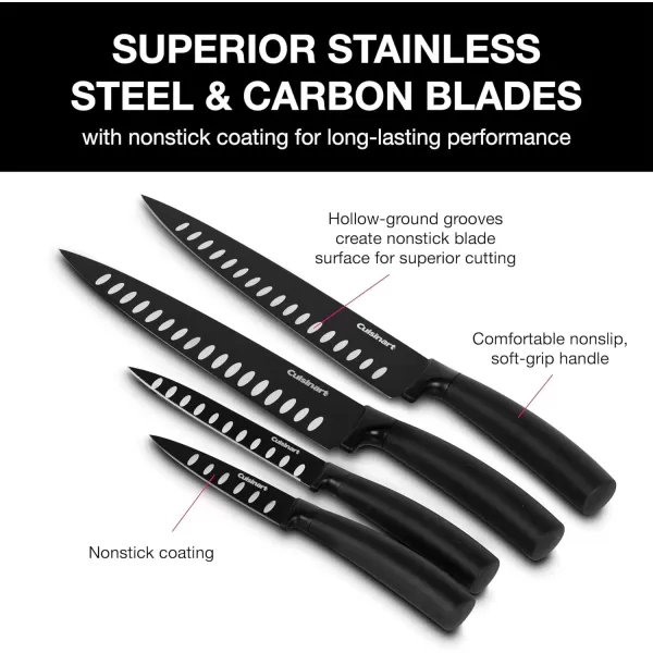 imageCuisinart C77NS7P Classic Nonstick Edge Collection 7Piece Cutlery Knife Set with Acrylic Stand Black7Piece