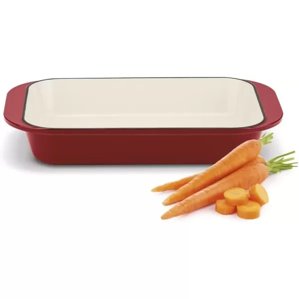 imageCuisinart CI113624CR Chefs Classic Enameled Cast Iron 14Inch RoastingLasagna Pan Cardinal Red
