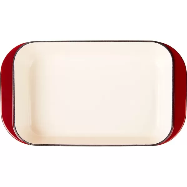 imageCuisinart CI113624CR Chefs Classic Enameled Cast Iron 14Inch RoastingLasagna Pan Cardinal Red
