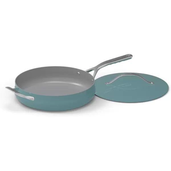 imageCuisinart Culinary Collection Nonstick Cookware 45 Qt Saut Pan  Helper Handle  Cover BlackTeal