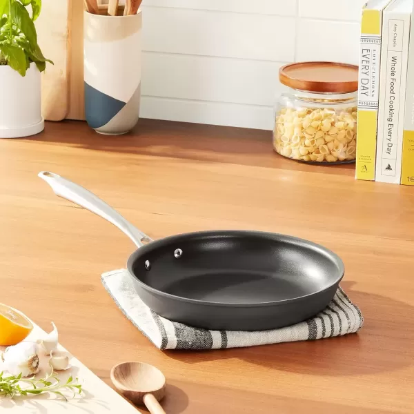 imageCuisinart DSA2220 Anodized Nonstick 8Inch BlackStainless Steel DishwasherSafeHard Open SkilletOpen Skillet
