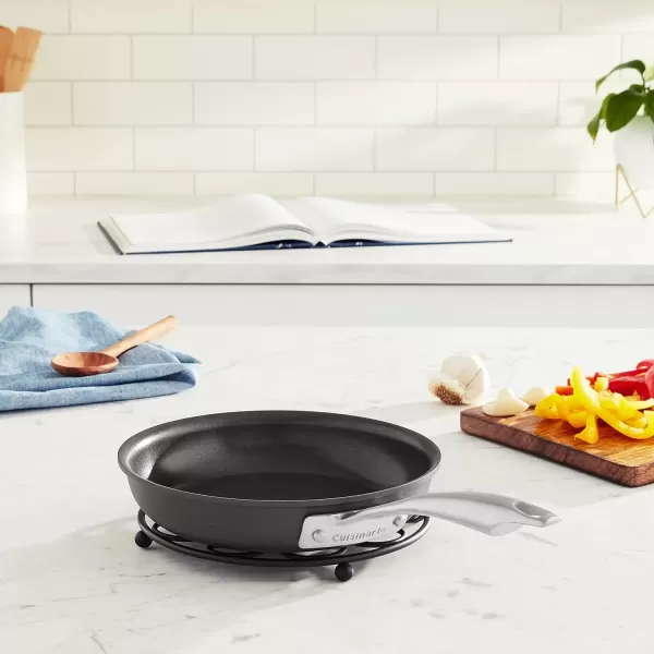 imageCuisinart DSA2220 Anodized Nonstick 8Inch BlackStainless Steel DishwasherSafeHard Open SkilletOpen Skillet