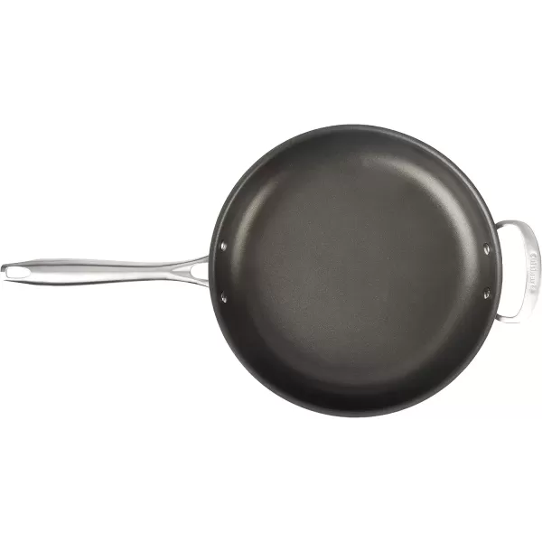 imageCuisinart DSA2220 Anodized Nonstick 8Inch BlackStainless Steel DishwasherSafeHard Open SkilletOpen Skillet wHelper