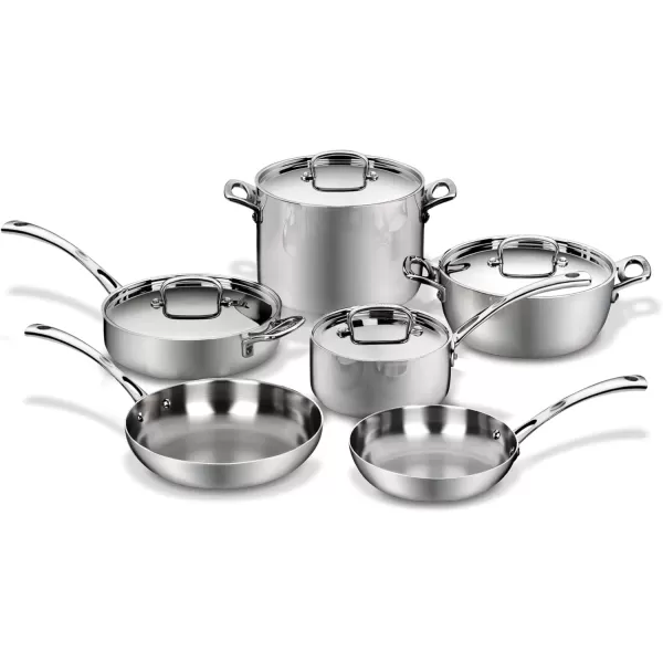 imageCuisinart French Classic TriPly Stainless 10Piece Cookware Set Silver