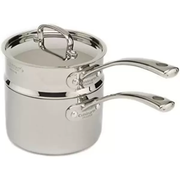 imageCuisinart French Classic TriPly Stainless 3Piece Saucepan and Double Boiler SetStainless Steel