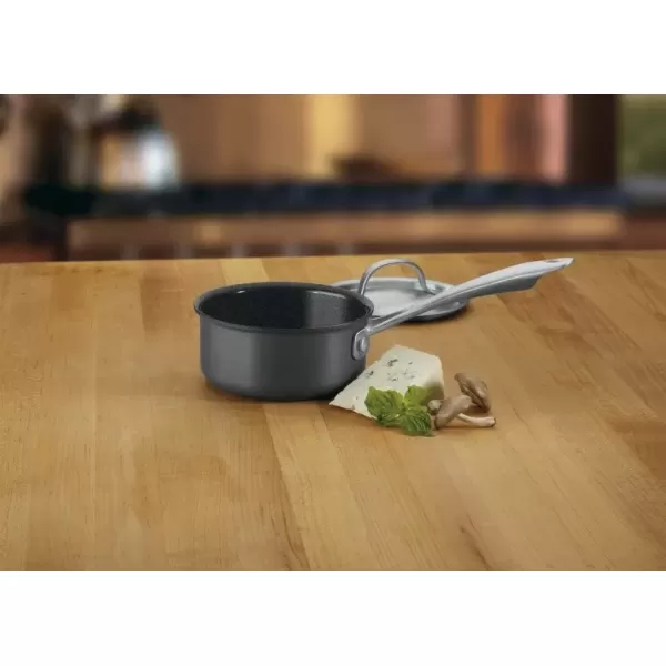 imageCuisinart GG1914 GreenGourmet HardAnodized Nonstick 1Quart Saucepan with Cover BlackStainless1 Quarts