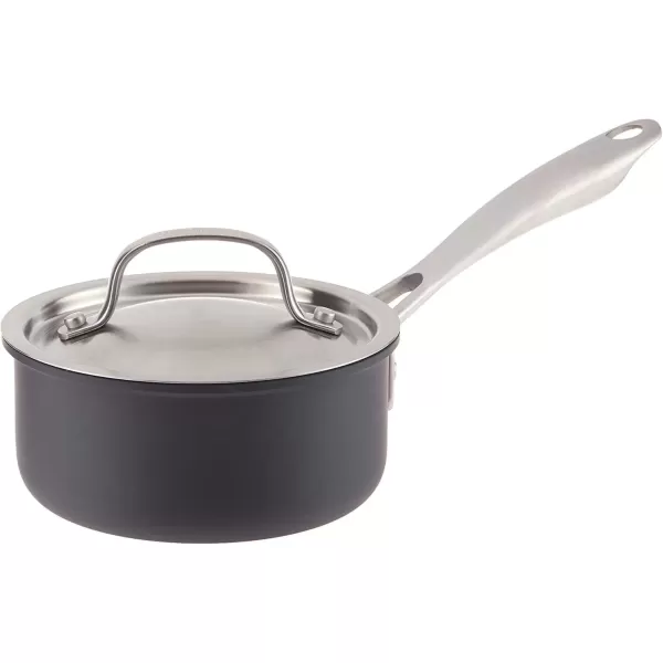 imageCuisinart GG1914 GreenGourmet HardAnodized Nonstick 1Quart Saucepan with Cover BlackStainless1 Quarts