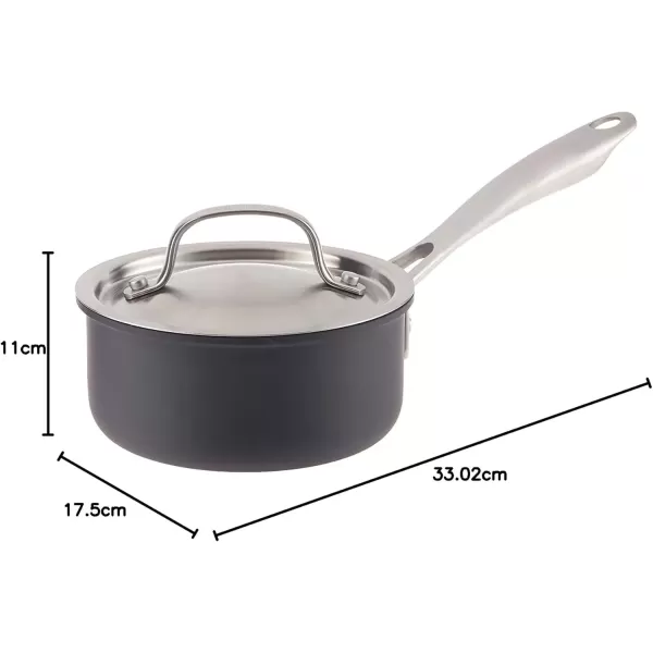 imageCuisinart GG1914 GreenGourmet HardAnodized Nonstick 1Quart Saucepan with Cover BlackStainless1 Quarts