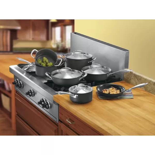 imageCuisinart GG1914 GreenGourmet HardAnodized Nonstick 1Quart Saucepan with Cover BlackStainless12Piece