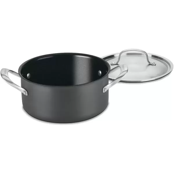 imageCuisinart GG1914 GreenGourmet HardAnodized Nonstick 1Quart Saucepan with Cover BlackStainless4 Quarts