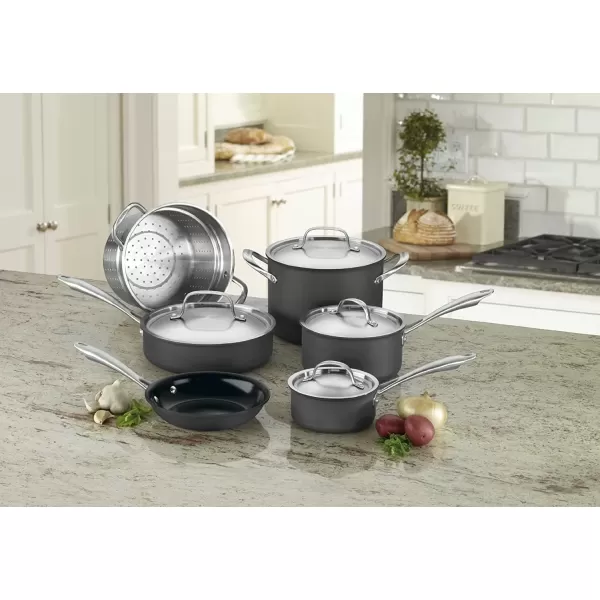 imageCuisinart GG3020 GreenGourmet HardAnodized Nonstick 11Inch Square Grill Pan10Piece