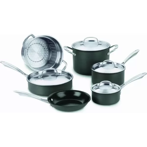 imageCuisinart GG3020 GreenGourmet HardAnodized Nonstick 11Inch Square Grill Pan10Piece