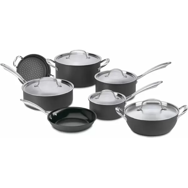 imageCuisinart GG3020 GreenGourmet HardAnodized Nonstick 11Inch Square Grill Pan12Piece