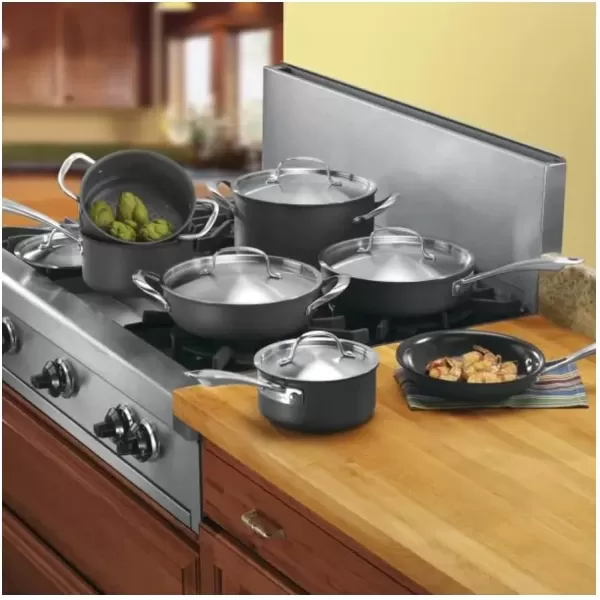 imageCuisinart GG3020 GreenGourmet HardAnodized Nonstick 11Inch Square Grill Pan12Piece