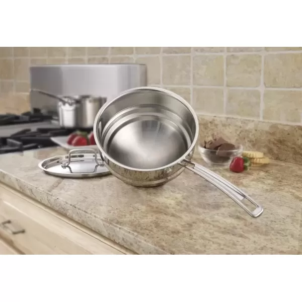 imageCuisinart MCP11120N MultiClad Pro Stainless Skillet 20cm Universal Double Boiler wCoverUniversal Double Boiler wCover