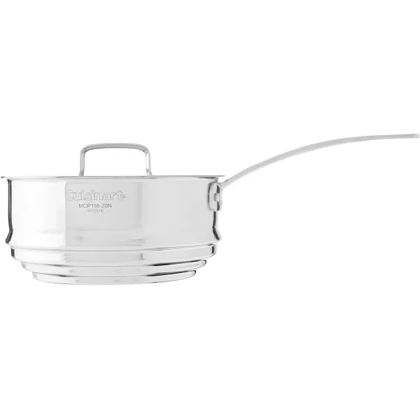 imageCuisinart MCP11620N MultiClad Pro Stainless Skillet 20cm Universal Steamer wCoverUniversal Steamer WCover