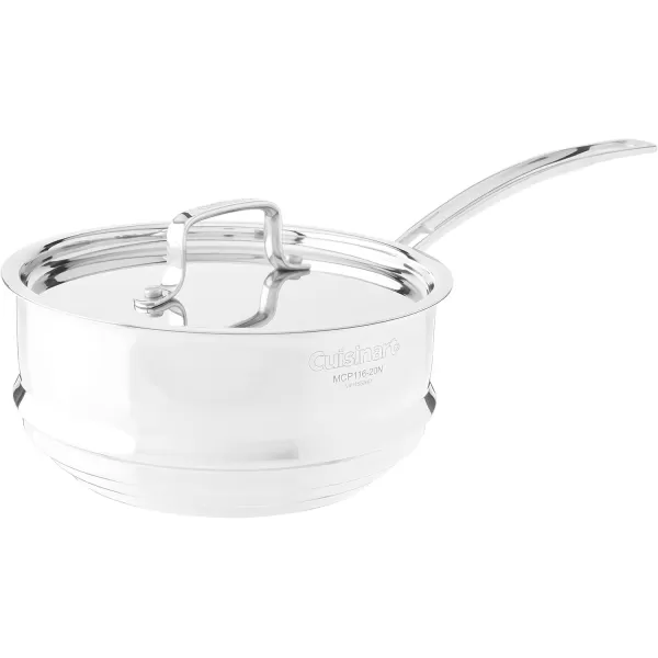 imageCuisinart MCP11620N MultiClad Pro Stainless Skillet 20cm Universal Steamer wCoverUniversal Steamer WCover
