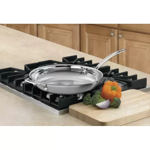 imageCuisinart MCP2224N MultiClad Pro Triple Ply 10Inch Open SkilletSkillet wHelper