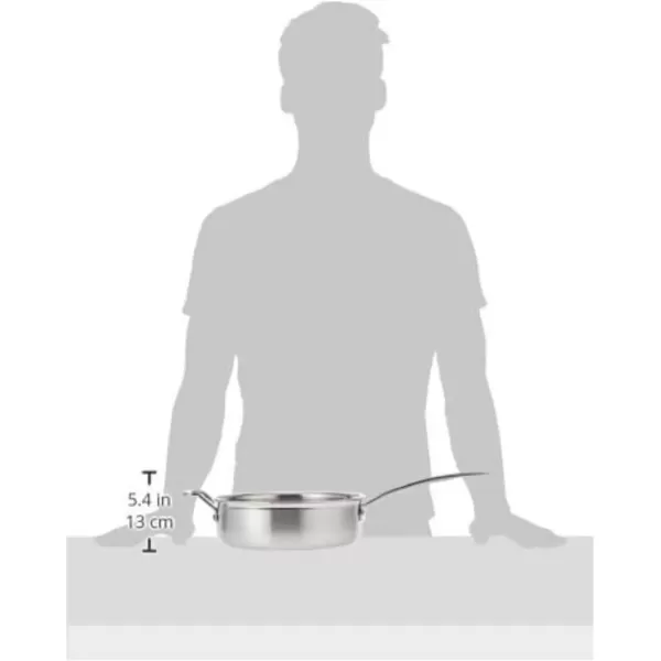 imageCuisinart MCP3330HN MultiClad Pro Triple Ply 55Quart Saute Skillet Saut Pan wHelper ampamp CoverSaut Pan wHelper  Cover