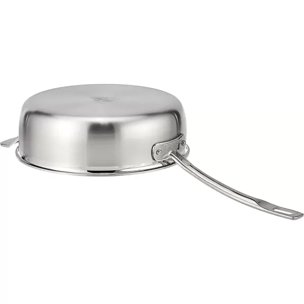 imageCuisinart MCP3330HN MultiClad Pro Triple Ply 55Quart Saute Skillet Saut Pan wHelper ampamp CoverSaut Pan wHelper  Cover