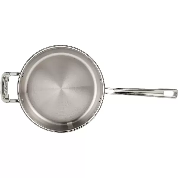 imageCuisinart MCP3330HN MultiClad Pro Triple Ply 55Quart Saute Skillet Saut Pan wHelper ampamp CoverSaut Pan wHelper  Cover
