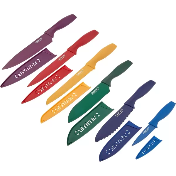 imageCusinart Block Knife Set 12pc Cermaic Knife Set with 6 Blades ampamp 6 Blade Guards Lightweight Stainless Steel Durable ampamp Dishwasher Safe C5512PCKSAMMulticolor