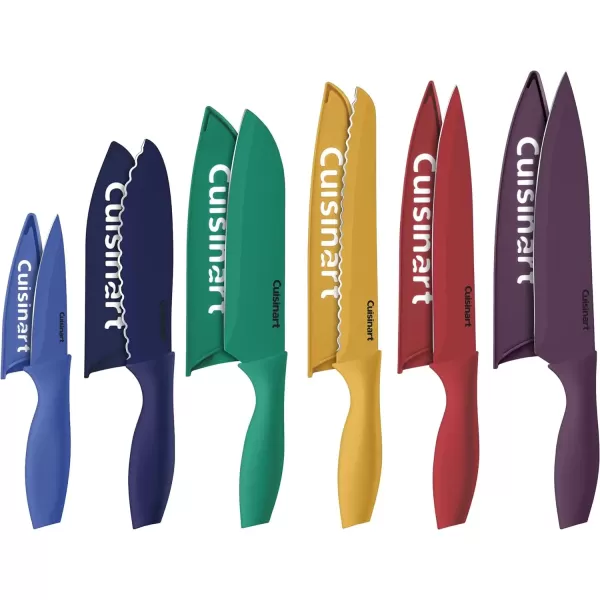 imageCusinart Block Knife Set 12pc Cermaic Knife Set with 6 Blades ampamp 6 Blade Guards Lightweight Stainless Steel Durable ampamp Dishwasher Safe C5512PCKSAMMulticolor
