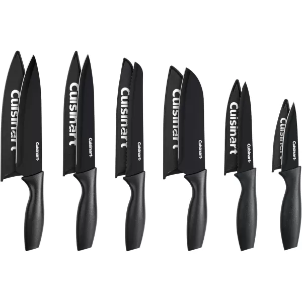 imageCusinart Block Knife Set 12pc Cermaic Knife Set with 6 Blades ampamp 6 Blade Guards Lightweight Stainless Steel Durable ampamp Dishwasher Safe C5512PCKSAMBlack